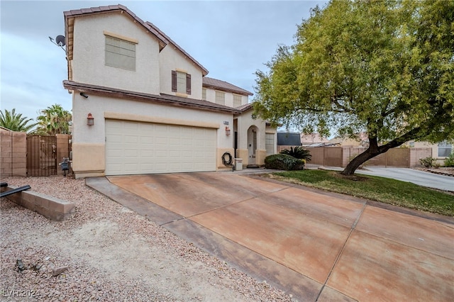 view of front of house with a garage