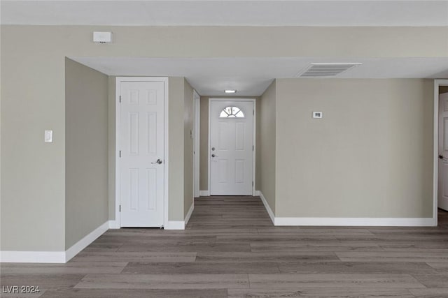 foyer with hardwood / wood-style flooring