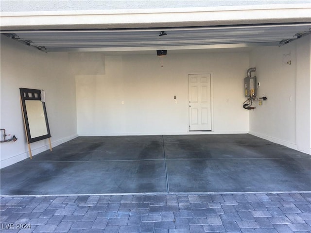 garage with gas water heater