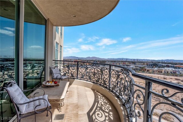 balcony with a mountain view