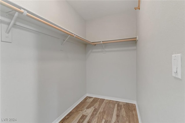 walk in closet with light wood-type flooring