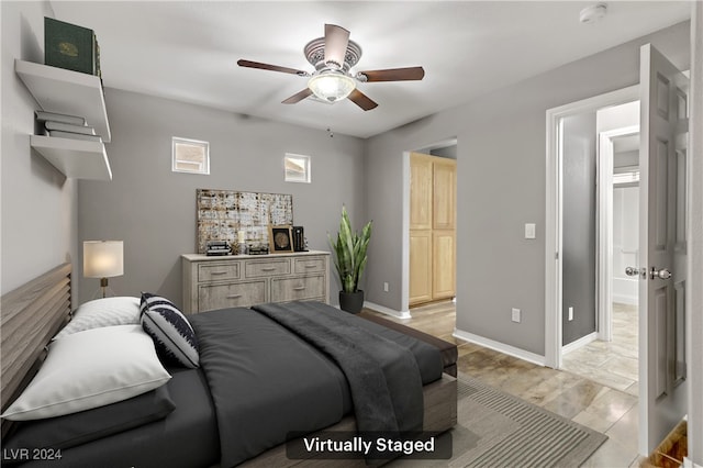 bedroom with ceiling fan