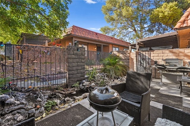 view of patio / terrace featuring grilling area