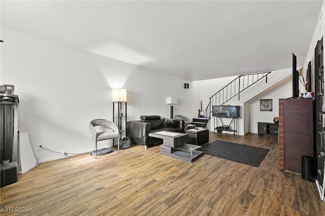 living room featuring hardwood / wood-style flooring