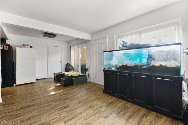 living room with hardwood / wood-style floors