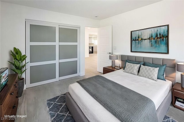 bedroom featuring hardwood / wood-style floors