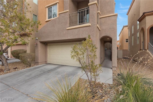 view of front of home with a garage