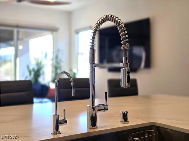 details with light stone counters and sink