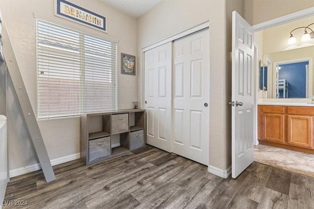 interior space featuring wood-type flooring