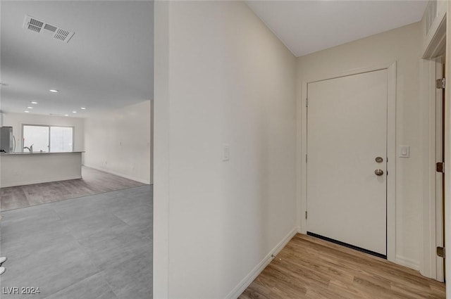 interior space featuring light wood-type flooring