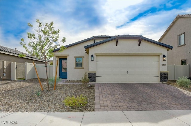 view of front of house with a garage