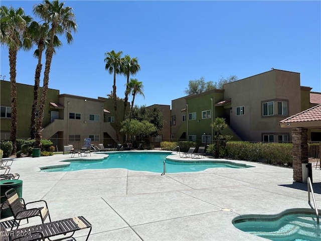 view of pool with a patio area