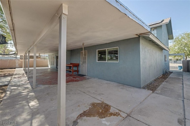 back of property with a patio area