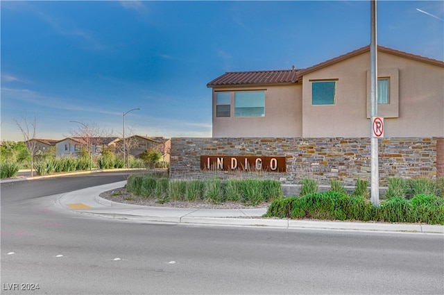 view of community sign