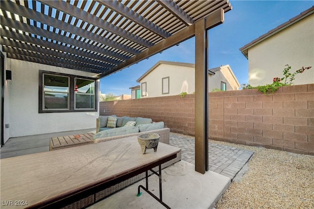 view of patio with a pergola