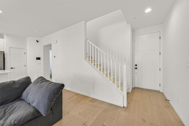 living room featuring light wood-type flooring