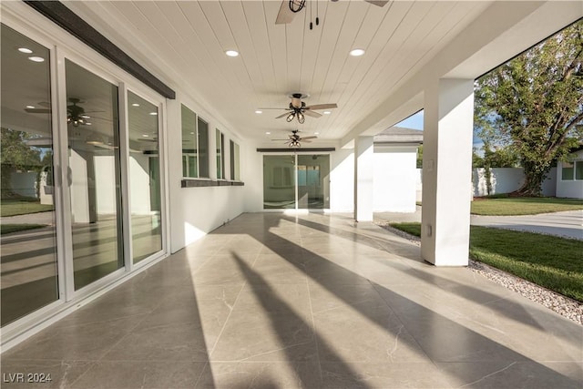 view of patio / terrace with ceiling fan