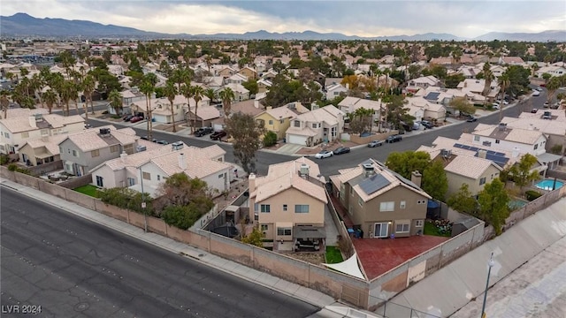 aerial view with a mountain view