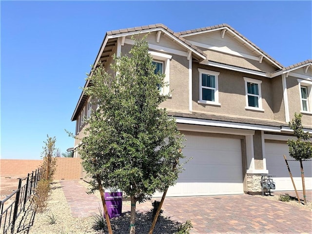 view of front of house with a garage