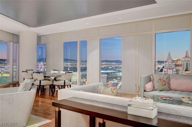 living room featuring hardwood / wood-style flooring