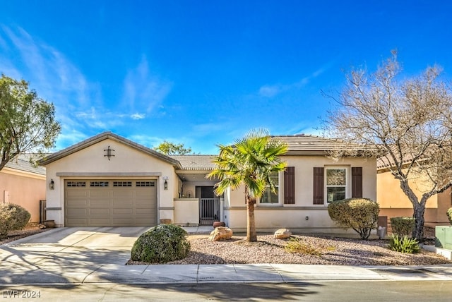 view of front of house with a garage