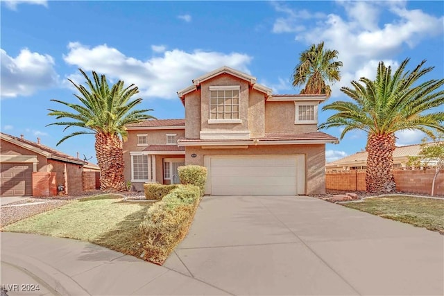 front facade with a garage