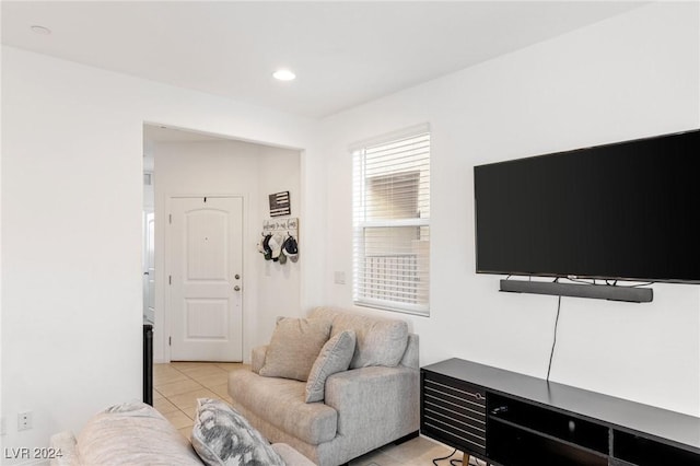 view of tiled living room