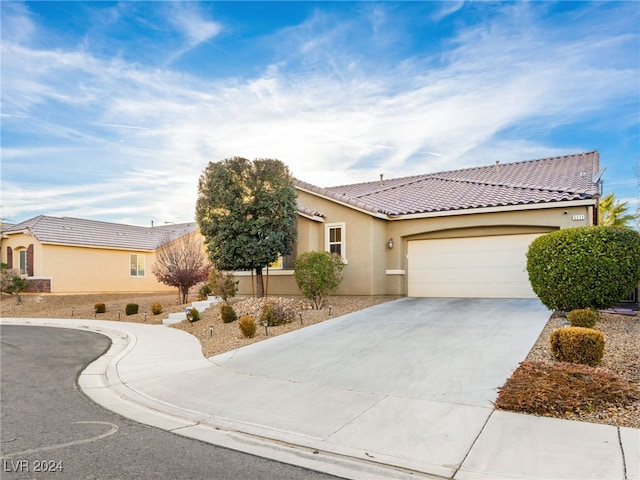 view of front of house with a garage