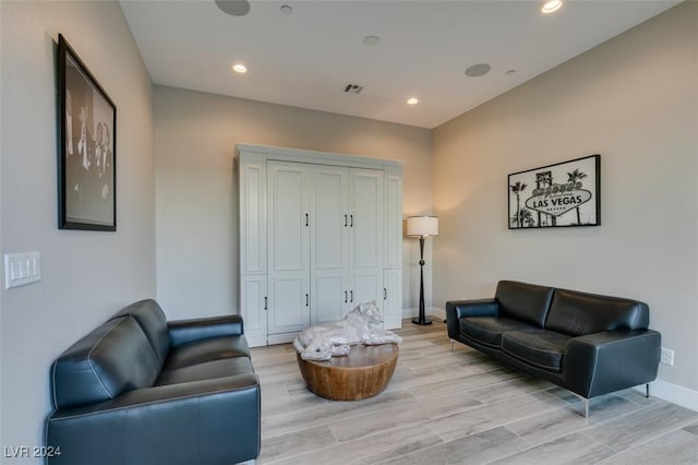 living room featuring light hardwood / wood-style floors