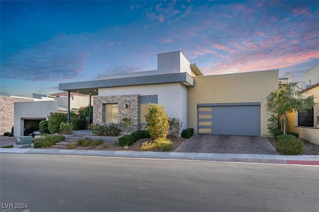 contemporary house featuring a garage