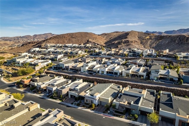 drone / aerial view with a mountain view