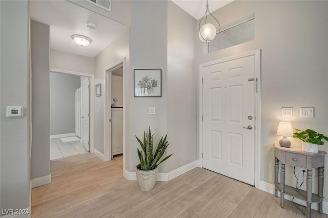 entryway featuring light hardwood / wood-style floors