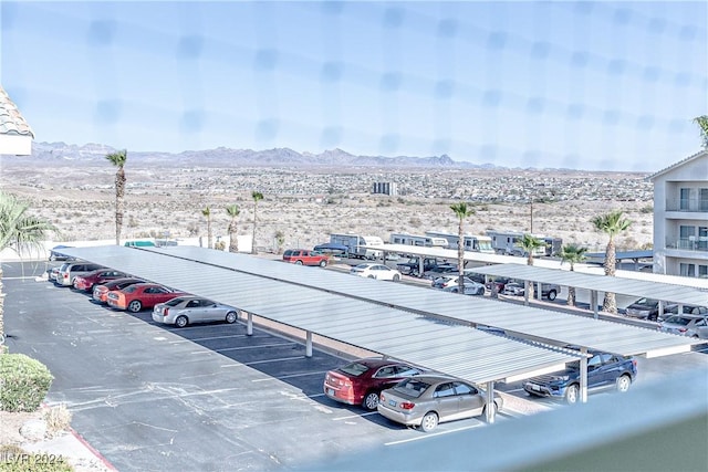 exterior space featuring a mountain view