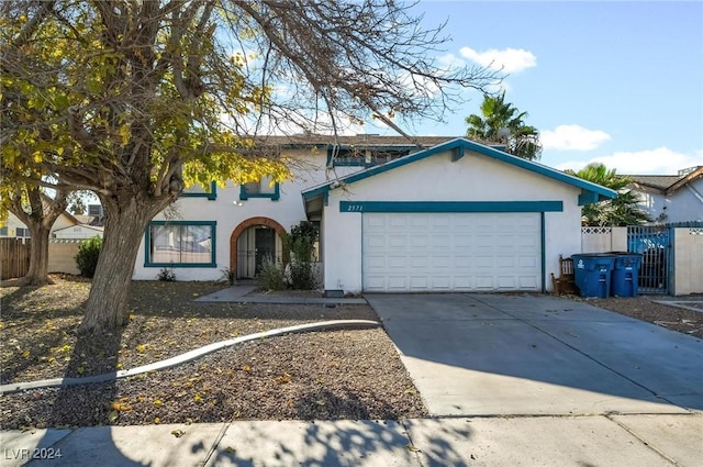 view of front of house with a garage