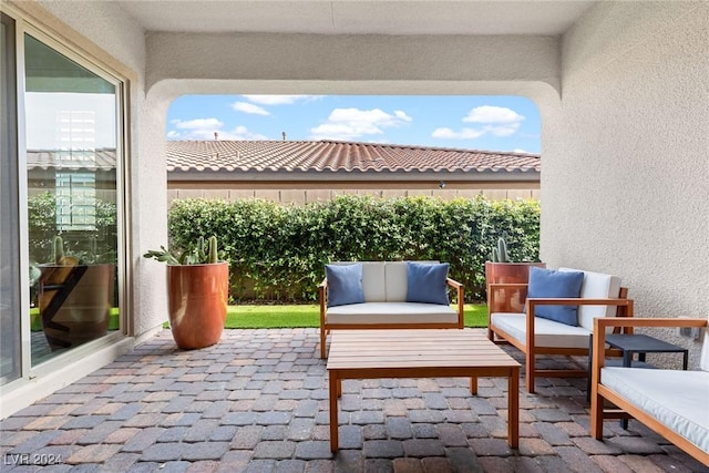 view of patio with an outdoor hangout area