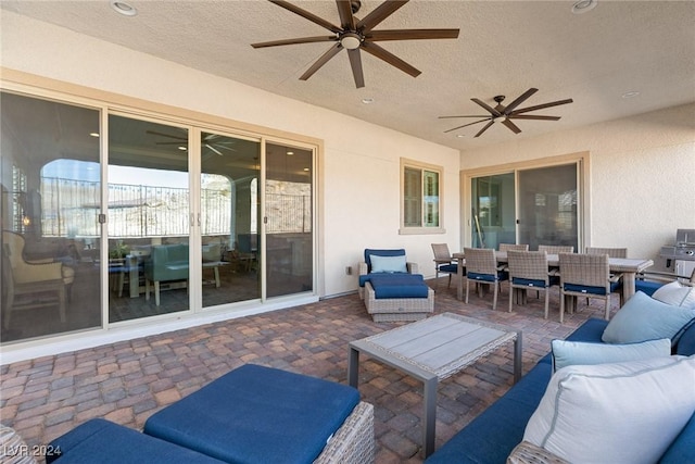 view of patio with an outdoor hangout area