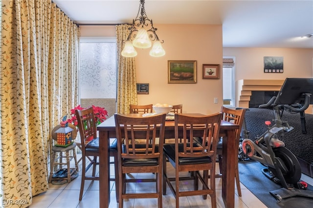 view of tiled dining room