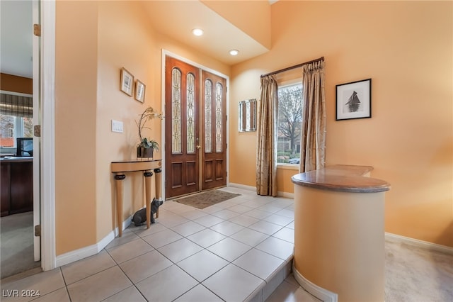 view of tiled entrance foyer