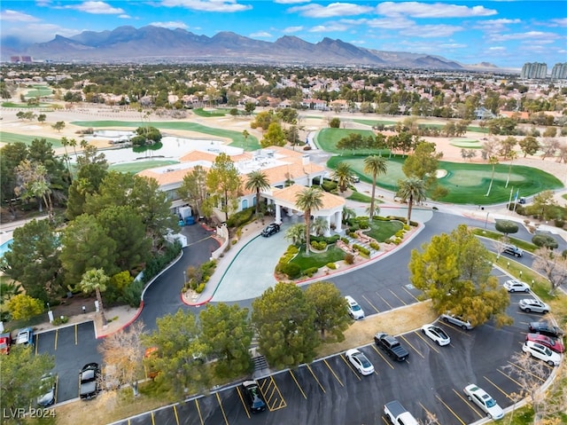 bird's eye view with a mountain view