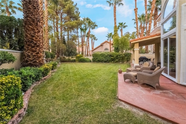 view of yard with a patio