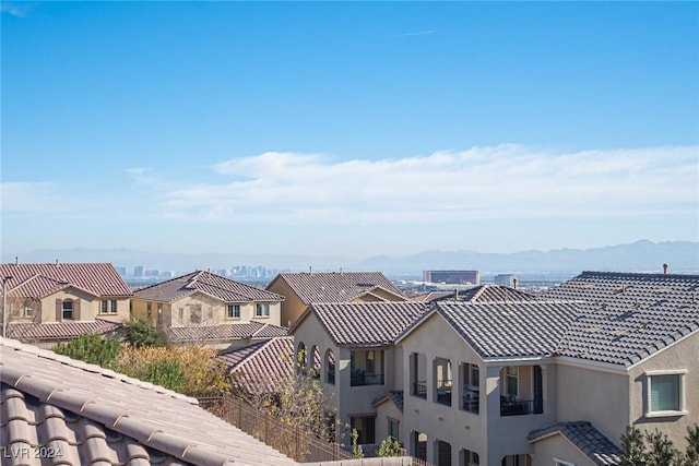 exterior space with a mountain view