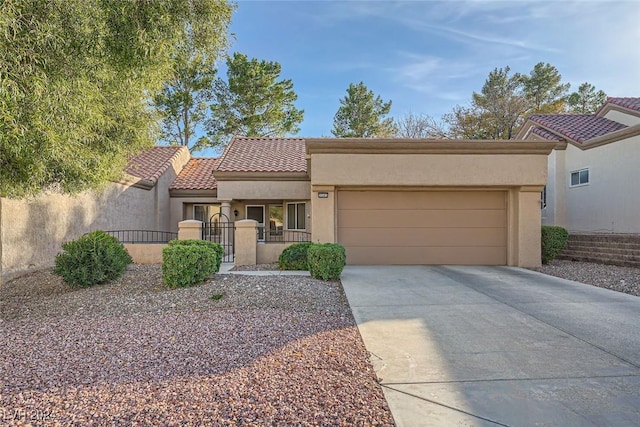 view of front of property featuring a garage