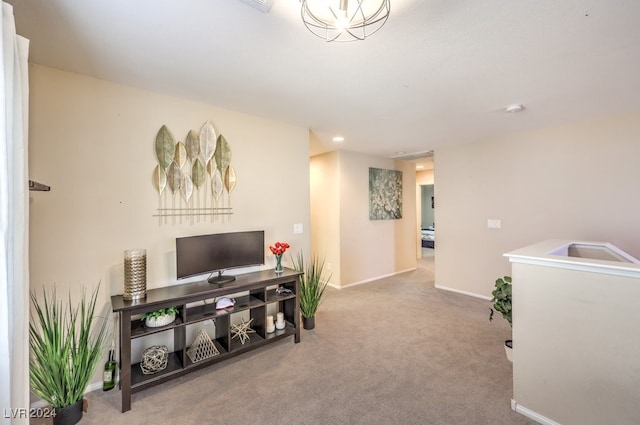 interior space with light colored carpet