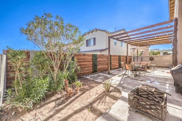 view of patio / terrace with a pergola