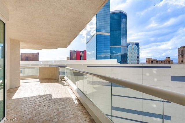 balcony with a city view