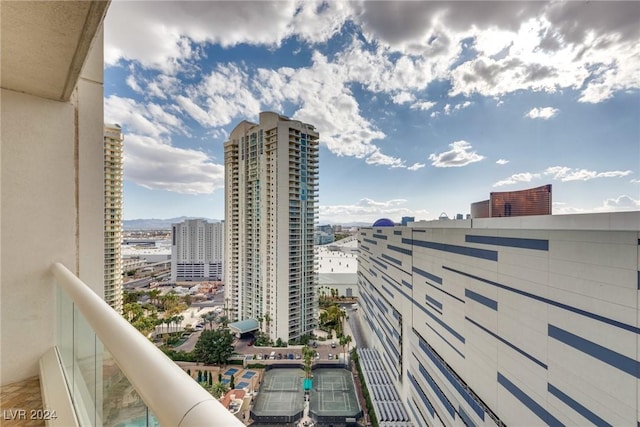 balcony featuring a view of city