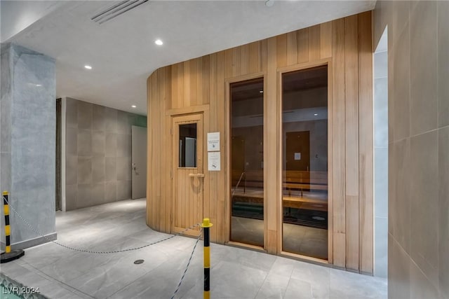 view of sauna / steam room featuring recessed lighting