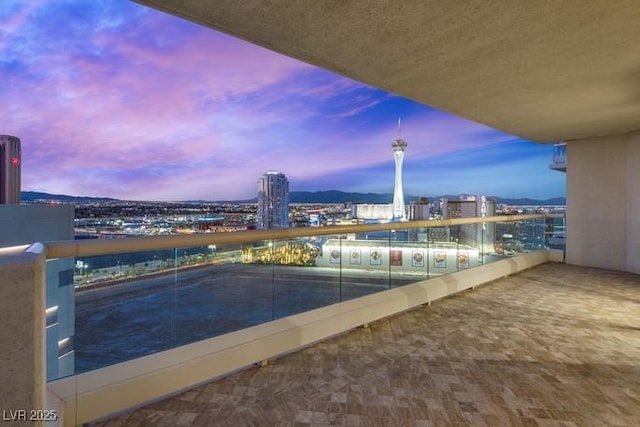 balcony featuring a view of city