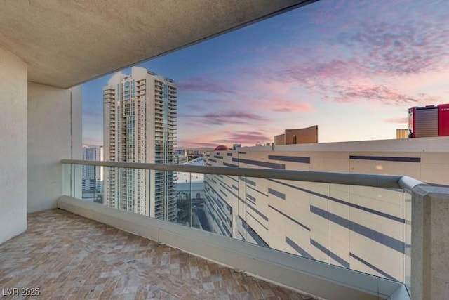 balcony featuring a city view