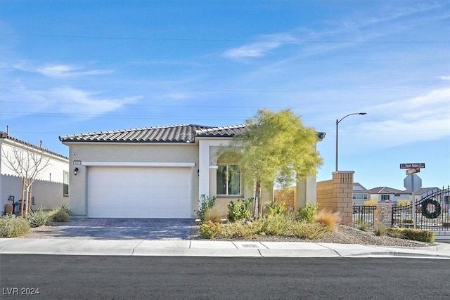 view of front of house with a garage